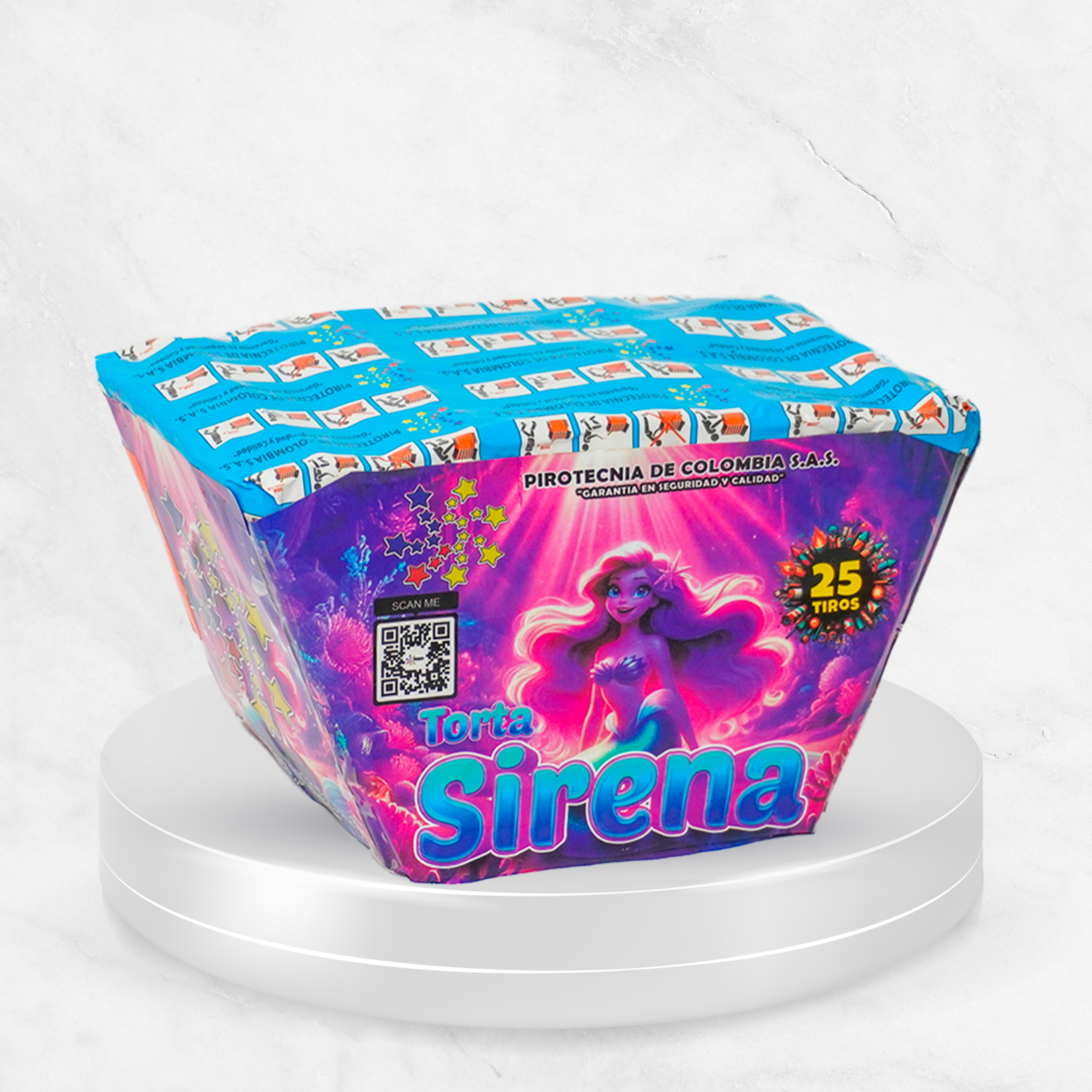 Torta Abanico 25 Tiros Sirena x Unidad