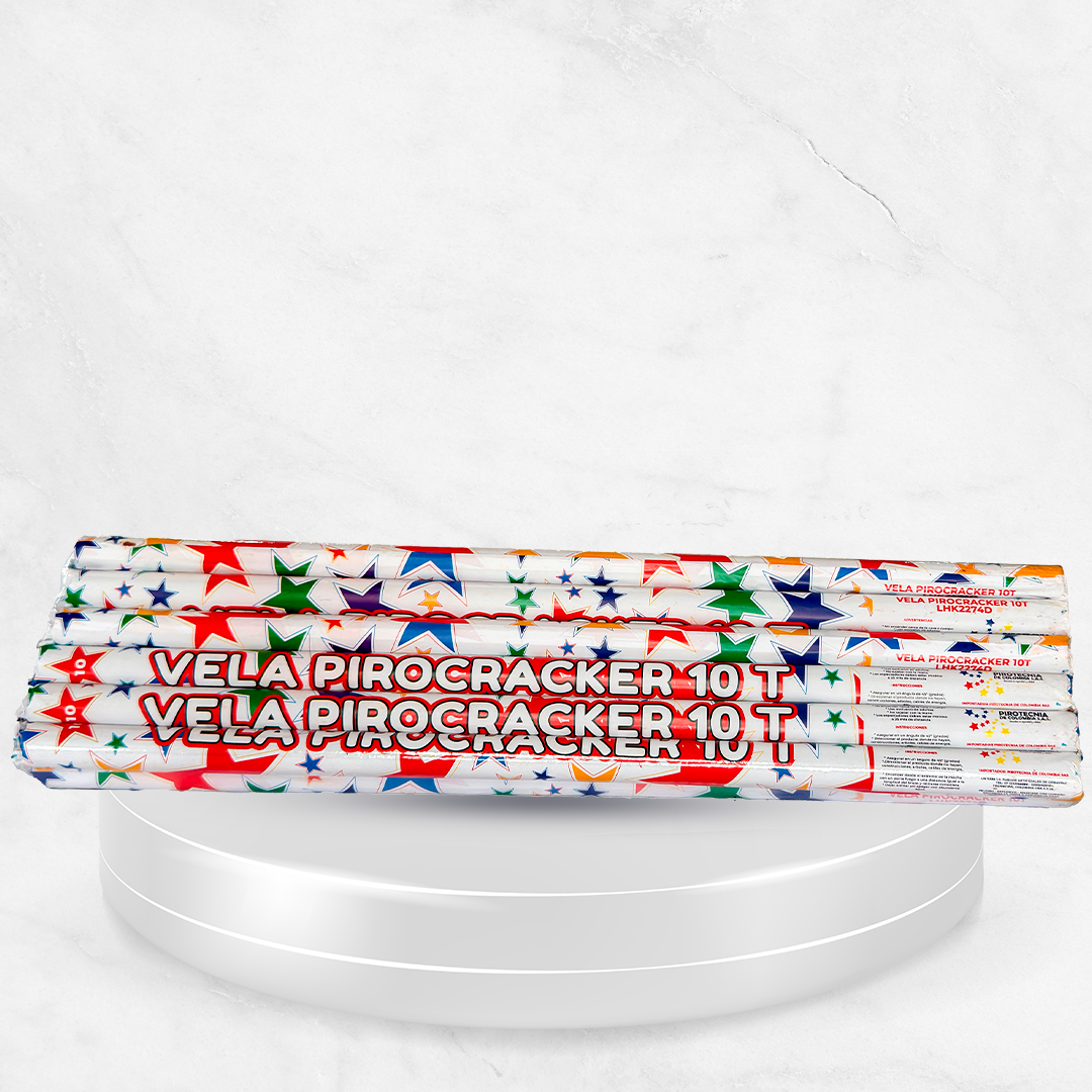Vela Pirocracker 10 Tiros Display x 12 Unidades